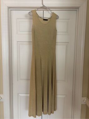 Picadilly Fashion Sleeveless Long Beige Maxi Dress